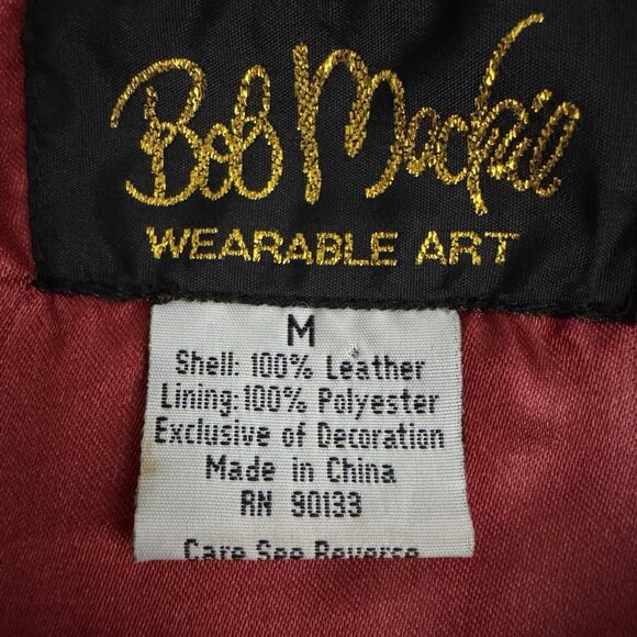Bob Mackie Wearable Art Jacket Medium Red Suede Gold Embroidered Western Boho - Picture 15 of 16